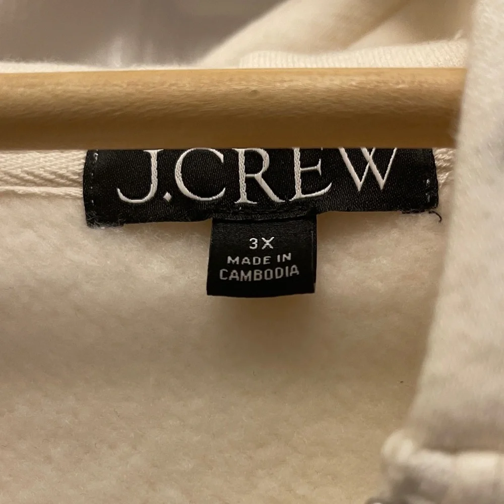 J. Crew Factory Off-White Zip-Up Hoodie - Picture 2 of 6